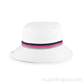 gorra de pescador blanca tejida de sarga de algodón con corte de sol